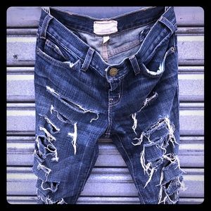 Current Elliot super low ripped jeans